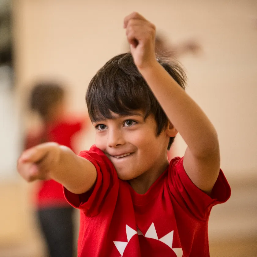 Child acting in drama class